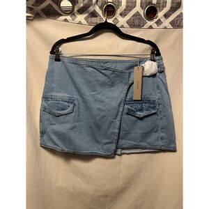 NWT Hudson Jeans Wrap Mini Skirt Mountain Denim Size 33